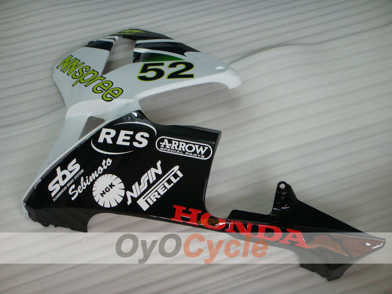 Kit de carénage injecté pour CBR600RR 03-04 - Blanc, noir - HANN Spree #OYO87902524
