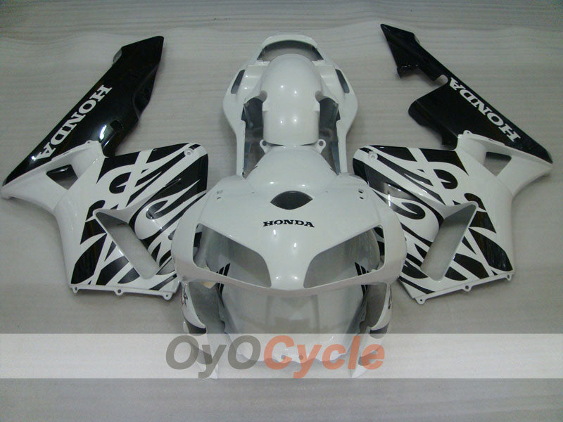 Kit de carénages injectés pour CBR600RR 03-04 - Blanc, Noir - Style d'origine #OYO87902578