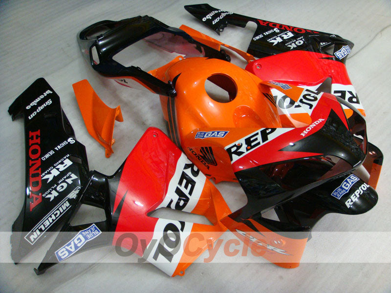 Kit de carénages injectés pour CBR600RR 03-04 - Orange, Noir - Repsol #OYO87902584 Image principale du produit