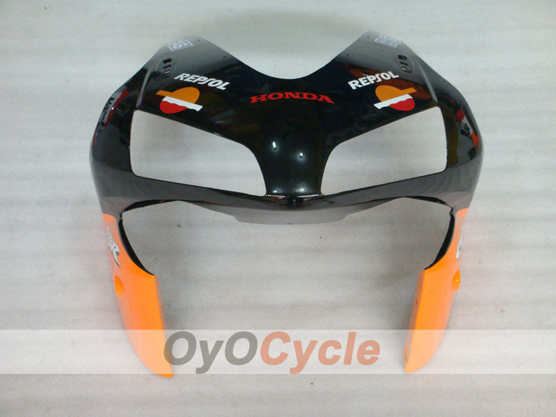 Kit de carénages injectés pour CBR600RR 03-04 - Orange, Noir - Repsol #OYO87902585