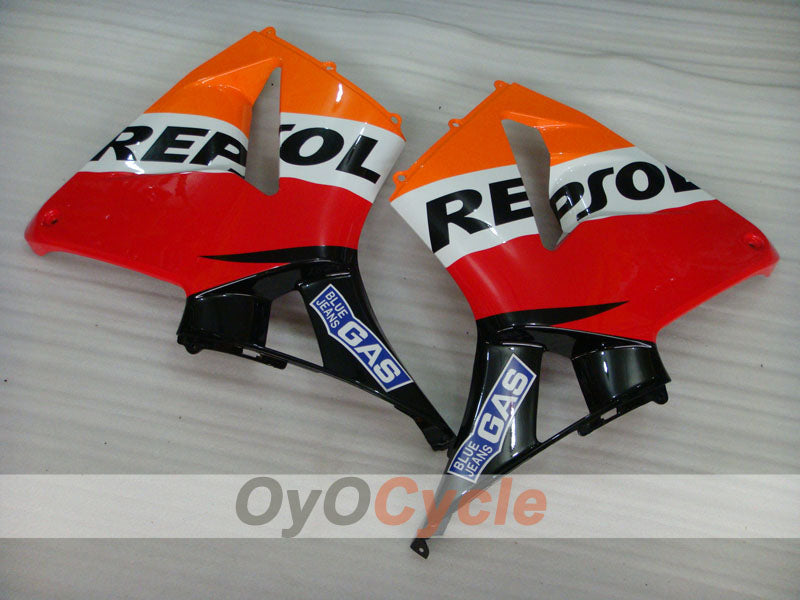 Kit de carénages injectés pour CBR600RR 03-04 - Orange, Noir - Repsol #OYO87902587