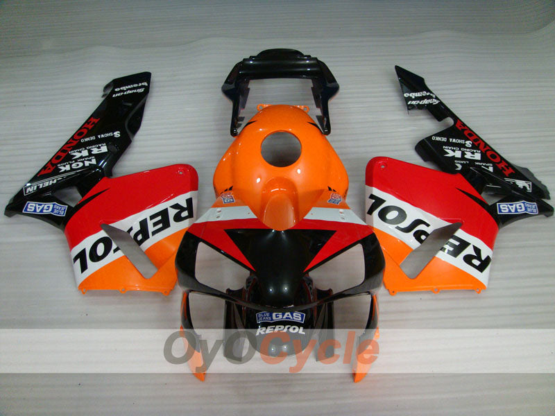 Kit de carénages injectés pour CBR600RR 03-04 - Orange, Noir - Repsol #OYO87902587