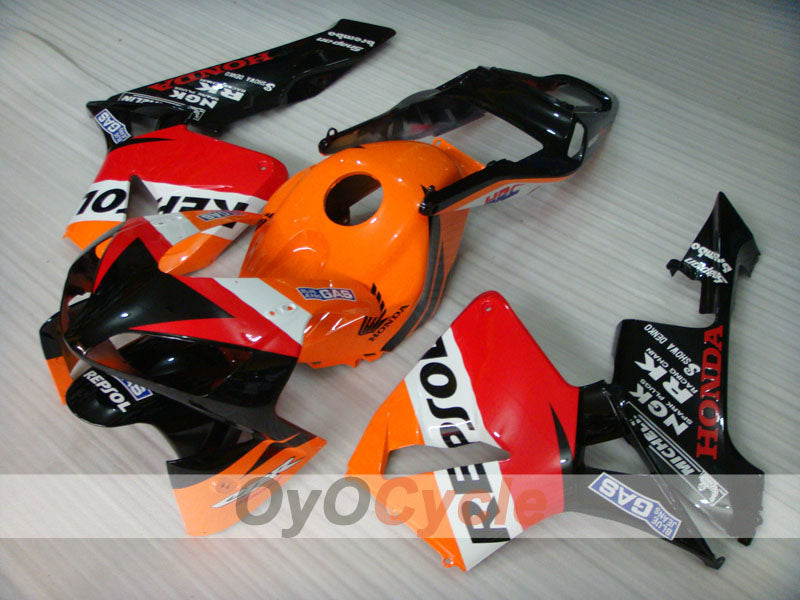 Kit de carénages injectés pour CBR600RR 03-04 - Orange, Noir - Repsol #OYO87902587