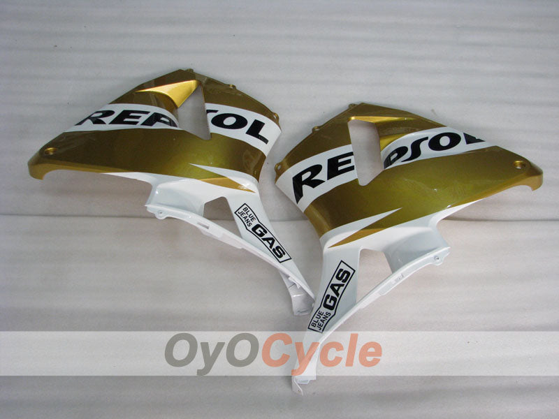 Kit de carénages injectés pour CBR600RR 03-04 - Blanc, Or - Repsol #OYO87902590