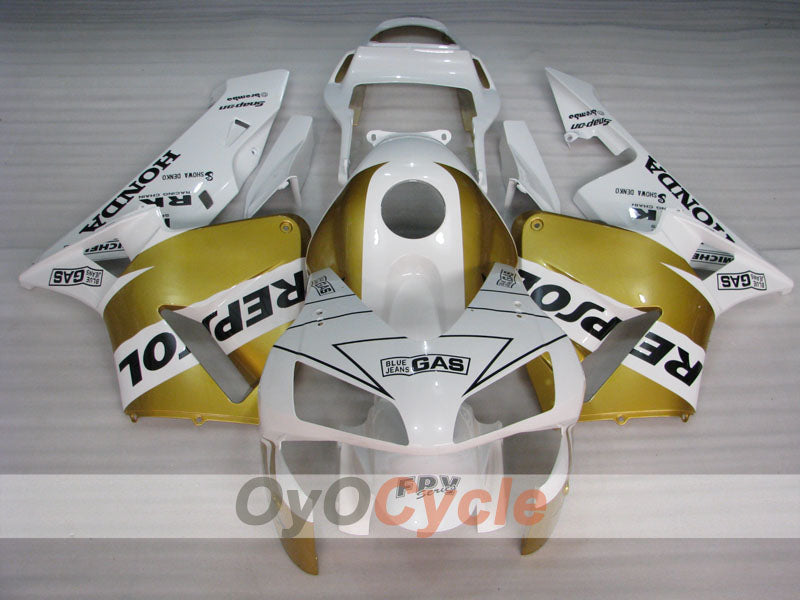 Kit de carénages injectés pour CBR600RR 03-04 - Blanc, Or - Repsol #OYO87902590