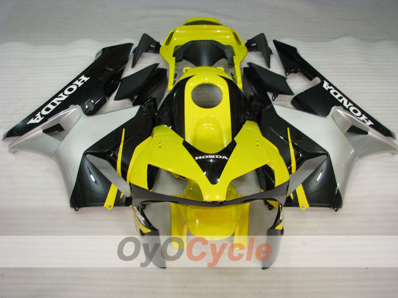 Kit de carénage injecté pour CBR600RR 03-04 - Jaune, noir - Style usine #OYO87902612