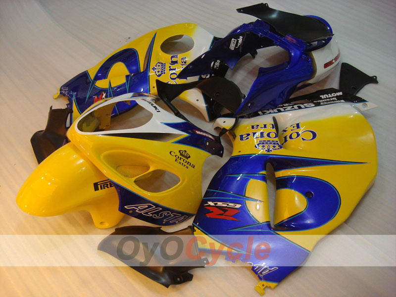 Kit de carénages d'injection pour GSXR1300 Hayabusa 99-07 - Jaune, bleu - Corona, MOTUL #OYO87902651