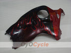 Kit de carénage à injection pour GSXR1300 Hayabusa 99-07 - Rouge, noir - Flammes #OYO87902664