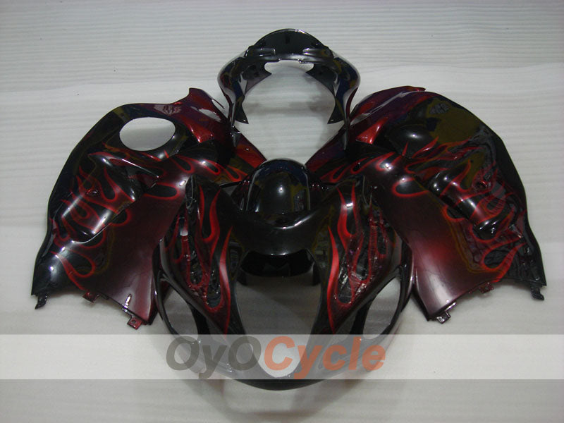 Kit de carénage à injection pour GSXR1300 Hayabusa 99-07 - Rouge, noir - Flammes #OYO87902664 Image secondaire du produit