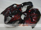 Kit de carénage à injection pour GSXR1300 Hayabusa 99-07 - Rouge, noir - Flammes #OYO87902664