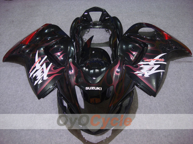 Kit de carénage à injection pour GSXR1300 Hayabusa 08-20 - Rouge, noir - Flammes #OYO87902668