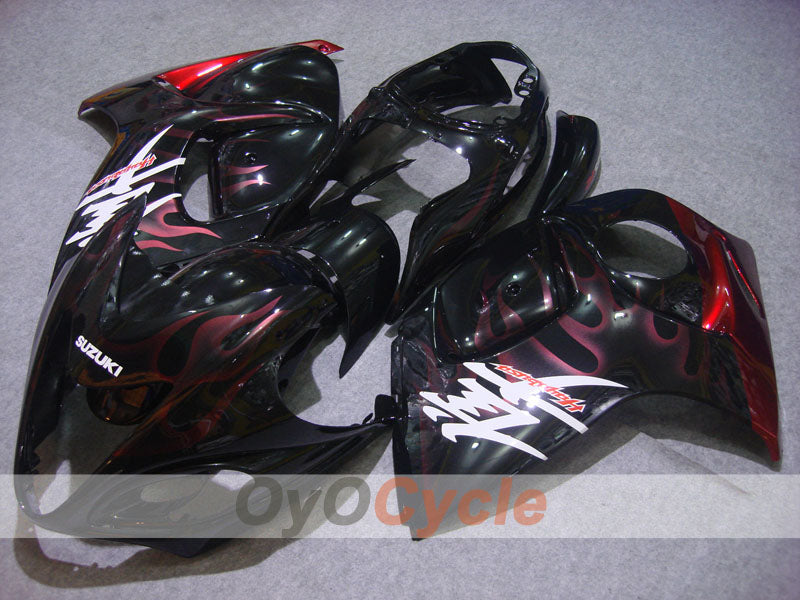 Kit de carénage à injection pour GSXR1300 Hayabusa 08-20 - Rouge, noir - Flammes #OYO87902668