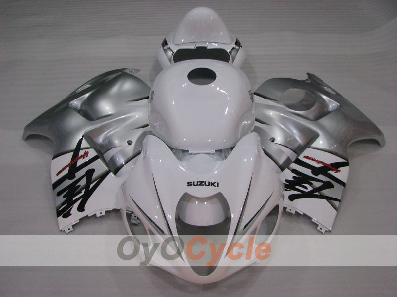 Kit de carénage à injection pour GSXR1300 Hayabusa 99-07 - Blanc, argenté - Style d'origine #OYO87902673
