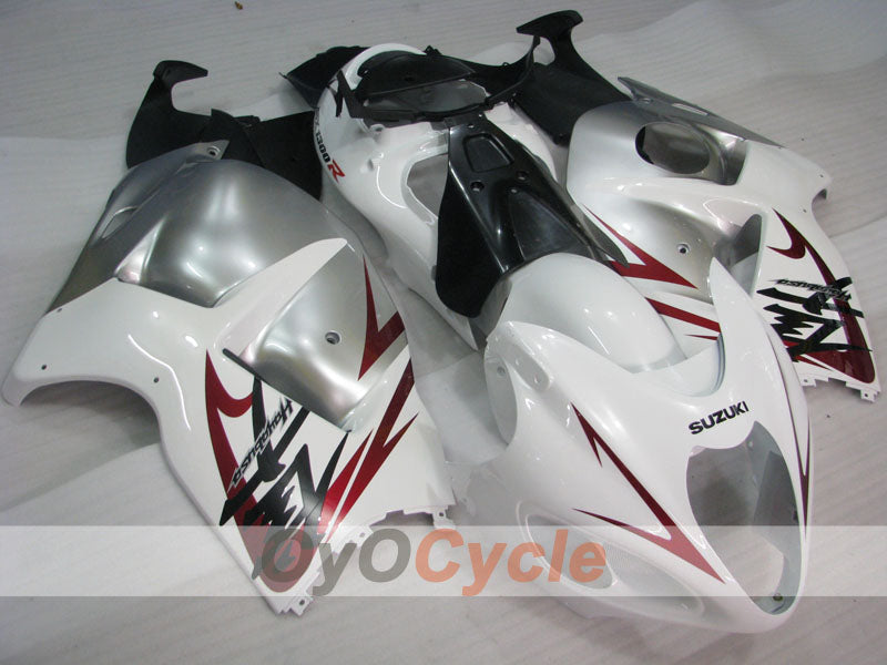 Kit de carénages à injection pour GSXR1300 Hayabusa 99-07 - Blanc, argenté - Style d'origine #OYO87902682
