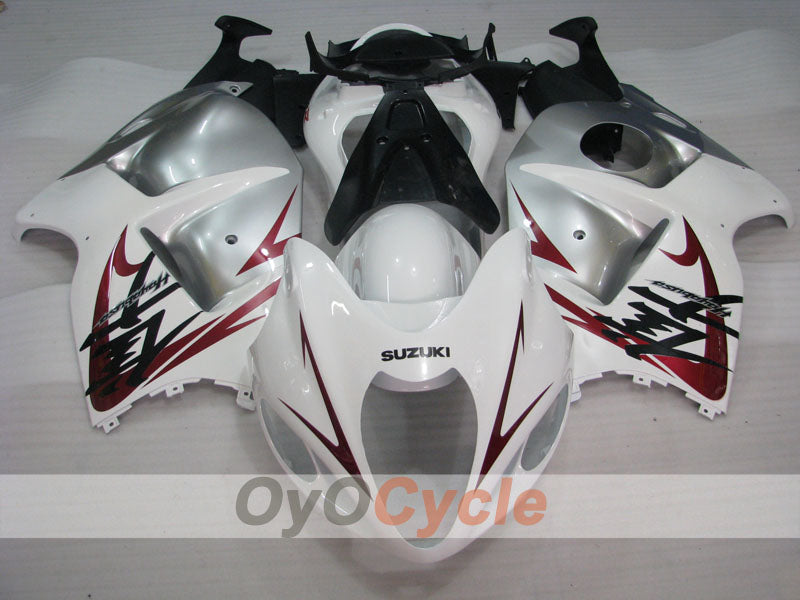 Kit de carénages à injection pour GSXR1300 Hayabusa 99-07 - Blanc, argenté - Style d'origine #OYO87902682