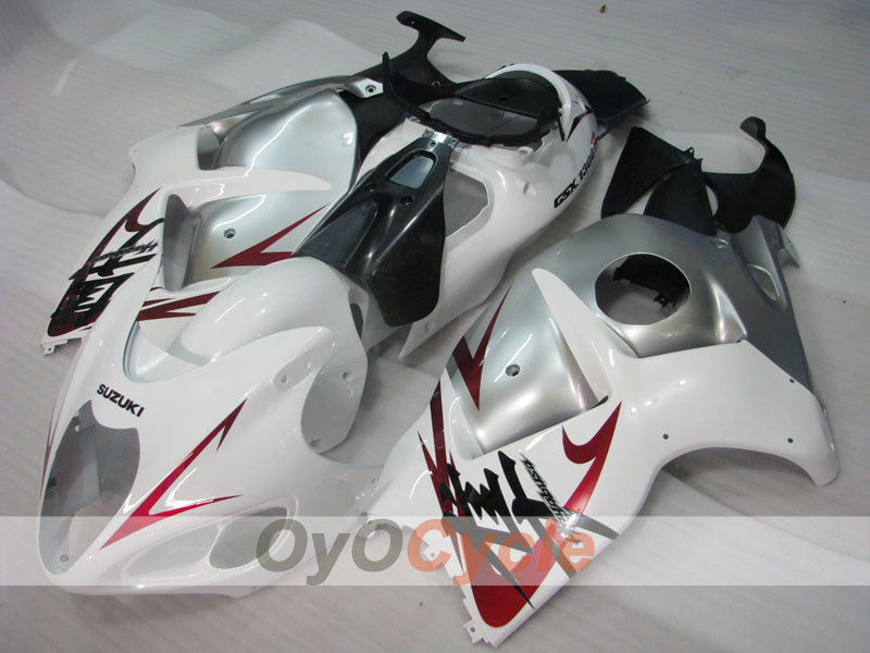 Kit de carénages à injection pour GSXR1300 Hayabusa 99-07 - Blanc, argenté - Style d'origine #OYO87902682