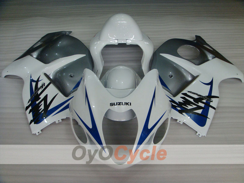 Kit de carénages à injection pour GSXR1300 Hayabusa 99-07 - Blanc, argenté - Style d'origine #OYO87902683