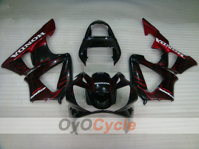 Kit de carénage injecté pour CBR900RR 929 de 00-01 - Rouge, noir - Flamme #OYO87902701