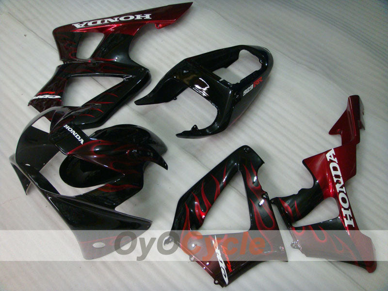Kit de carénage injecté pour CBR900RR 929 de 00-01 - Rouge, noir - Flamme #OYO87902701