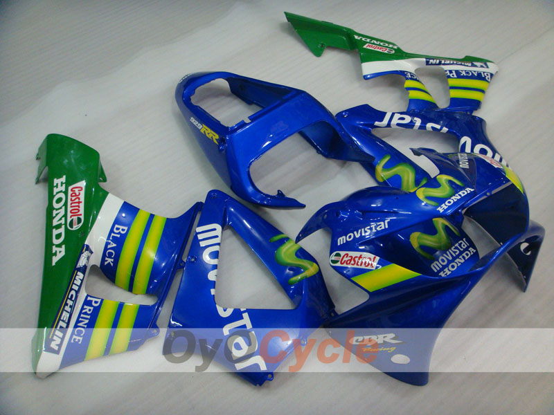 Kit de carénages moulés par injection pour CBR900RR 929 de 00-01 - Jaune, bleu - Movistar #OYO87902710