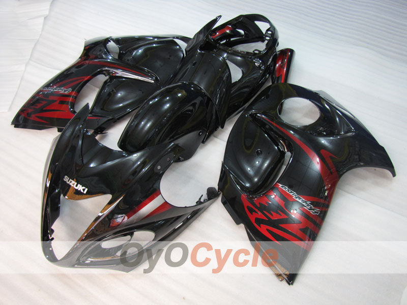 Kit de carénage à injection pour GSXR1300 Hayabusa 08-20 - Rouge, Noir - Flamme #OYO87904713
