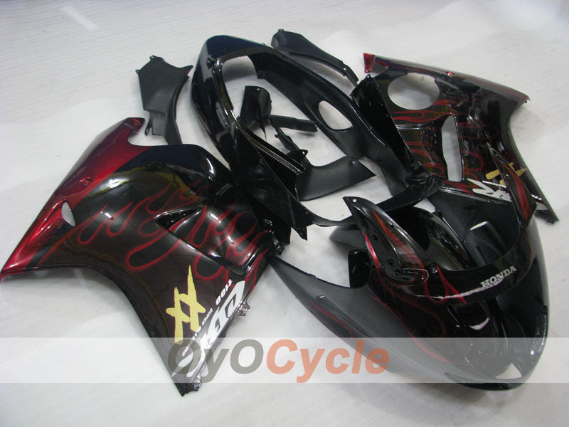 Kit de carénage à injection pour CBR1100XX 96-07 - Rouge, Noir - Flamme #OYO87902796