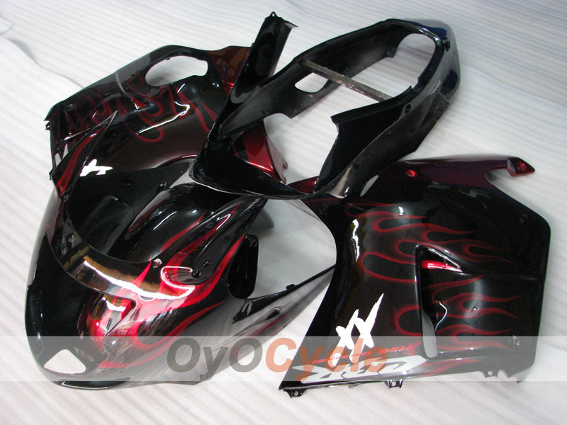 Kit de carénage à injection pour CBR1100XX 96-07 - Rouge, Noir - Flamme #OYO87902800