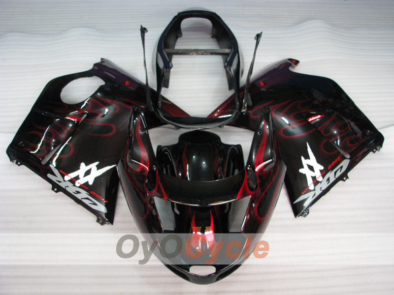 Kit de carénage à injection pour CBR1100XX 96-07 - Rouge, Noir - Flamme #OYO87902800