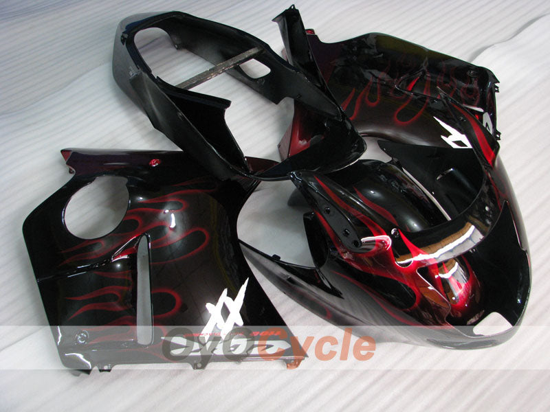 Kit de carénage à injection pour CBR1100XX 96-07 - Rouge, Noir - Flamme #OYO87902800