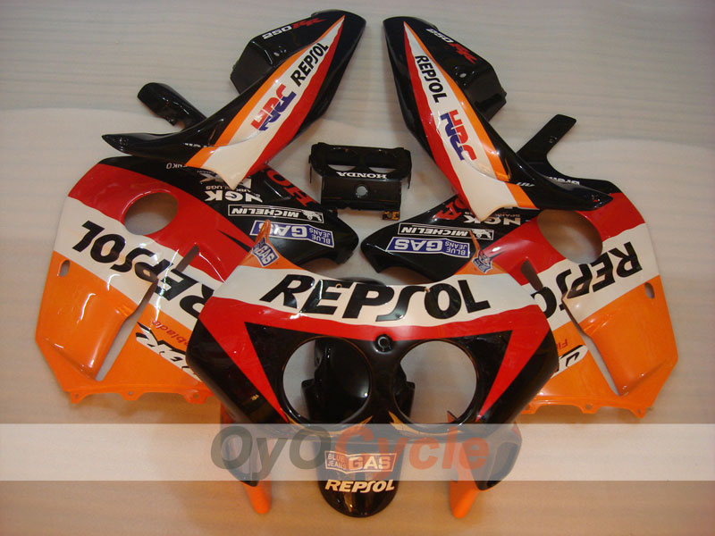 Kit de carénage à injection pour CBR250RR 90-94 - Rouge, orange - Repsol #OYO87902968