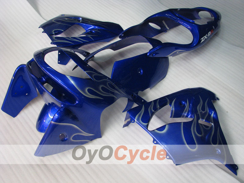 Kit de carénage pour NINJA ZX-9R 98-99 - Bleu, argenté - Flamme #OYO87903007