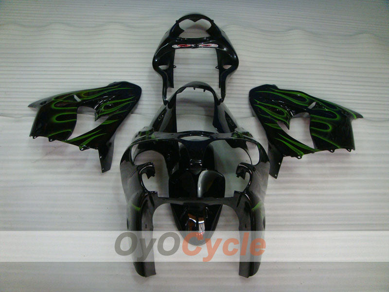 Kit de carénages pour NINJA ZX-9R 00-01 - Vert, Noir - Flamme #OYO87903026