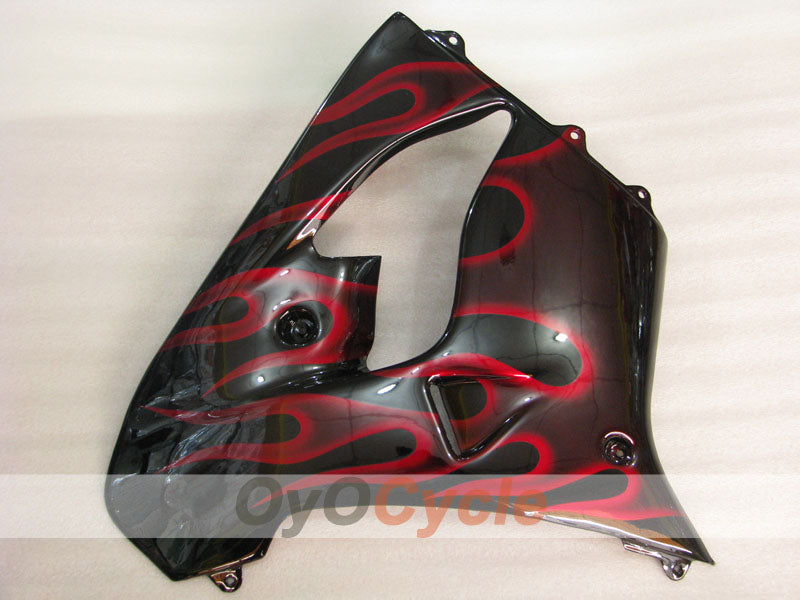 Kit de carénages pour NINJA ZX-9R 00-01 - Rouge, Noir - Flamme #OYO87903027