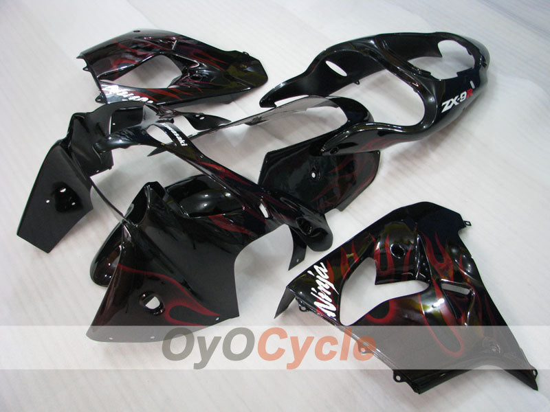 Kit de carénages pour NINJA ZX-9R 00-01 - Rouge, Noir - Flamme #OYO87903028