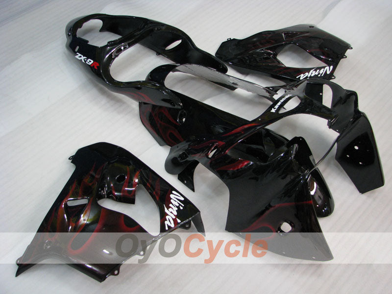 Kit de carénages pour NINJA ZX-9R 00-01 - Rouge, Noir - Flamme #OYO87903028