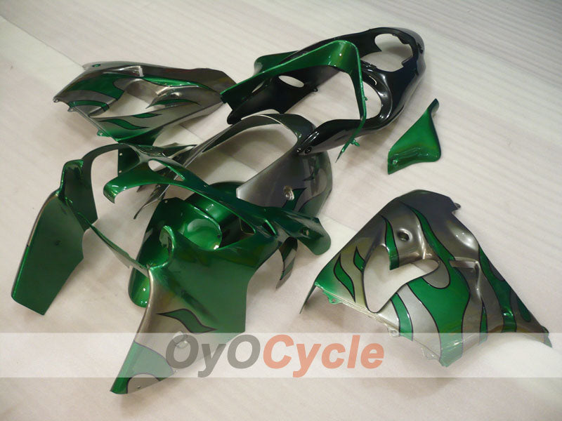 Kit de carénage pour NINJA ZX-9R 00-01 - Vert, Argenté - Flamme #OYO87906059