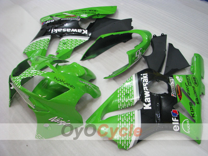 Kit de carénage injecté pour NINJA ZX-12R 02-05 - Vert, noir - Nakano #OYO87903099