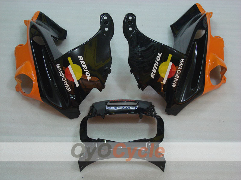 Kit de carénage pour Honda CBR600 F2 de 91-94 - Orange, Noir - Repsol #OYO87903106