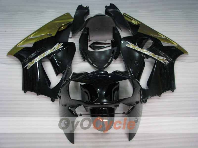 Kit de carénage injecté pour NINJA ZX-12R de 02-05 - Noir, Or - Style d'origine #OYO87903110