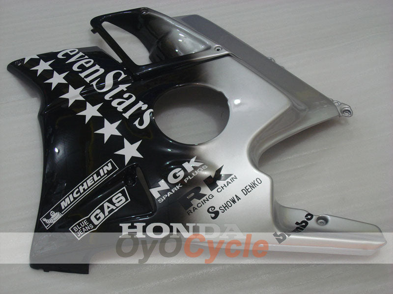 Kit de carénage pour Honda CBR600 F2 de 91-94 - Noir, Argent - SevenStars #OYO87903112