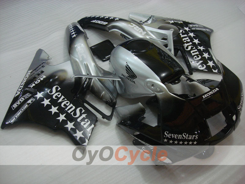 Kit de carénage pour Honda CBR600 F2 de 91-94 - Noir, Argent - SevenStars #OYO87903112