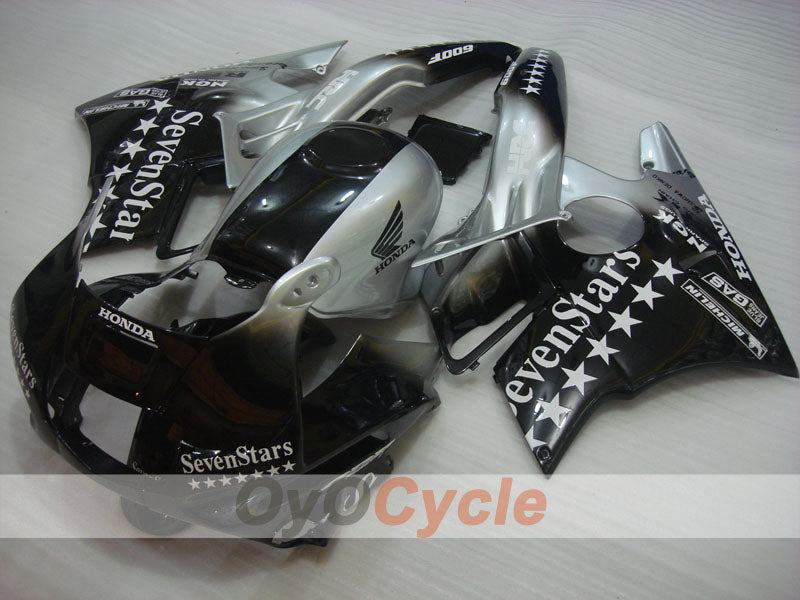 Kit de carénage pour Honda CBR600 F2 de 91-94 - Noir, Argent - SevenStars #OYO87903112