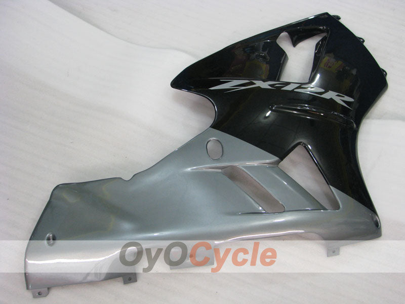 Kit de carénage injecté pour NINJA ZX-12R de 02-05 - Noir, Gris - Style d'origine #OYO87903114