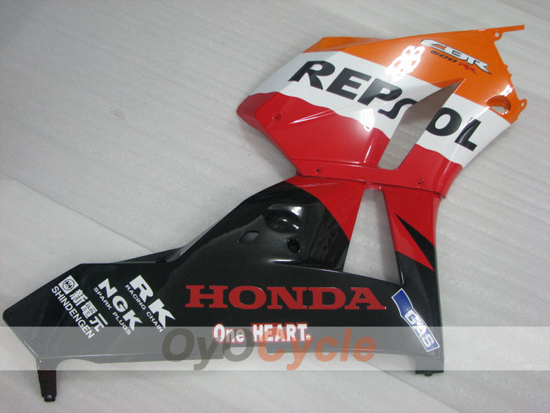 Kit de carénage injecté pour CBR600RR 13-20 - Orange, noir - Repsol #OYO87903125
