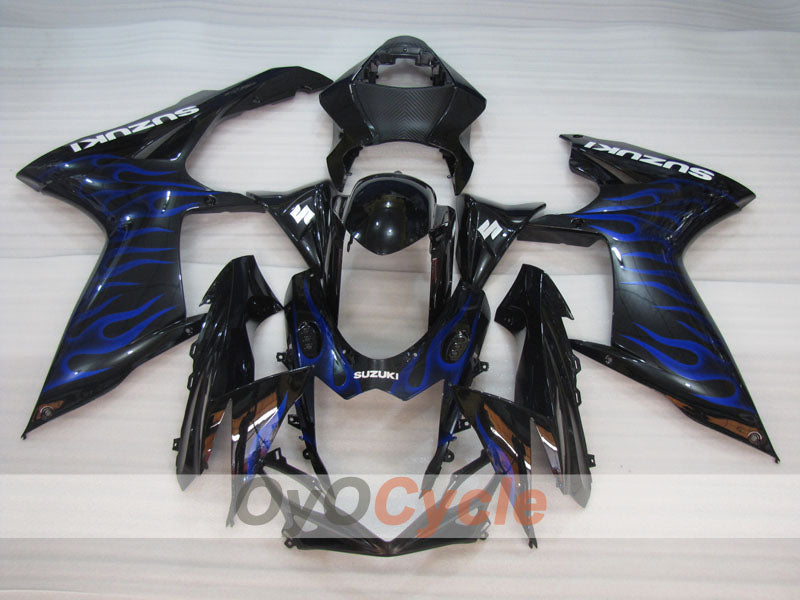 Kit de carénage à injection pour GSX R750 11-26 - Bleu, Noir - Flame #OYO87903195
