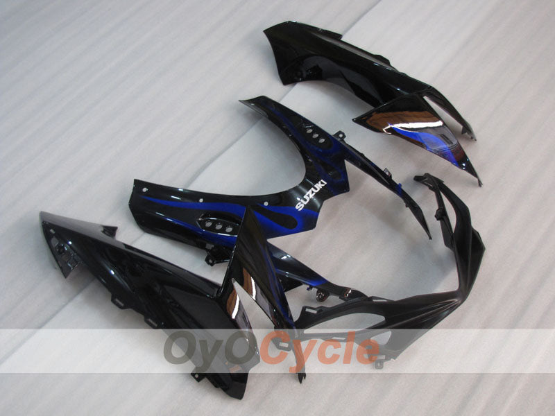 Kit de carénage injecté pour GSX R600 11-26 - Bleu, Noir - Flamme #OYO87903217