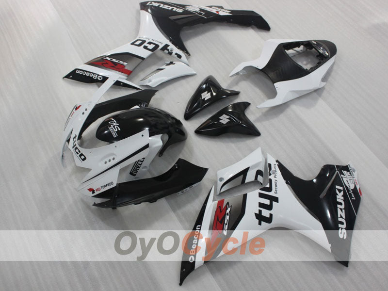 Kit de carénage à injection pour GSX R750 11-26 - Blanc, Noir - Style d'usine #OYO87903198