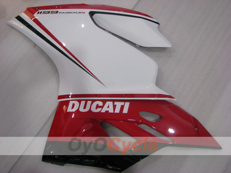 Kit de carénage à injection pour Ducati 1199 11-14 - Rouge, Blanc - Style usine #OYO87903386