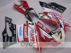 Kit de carénage injecté pour Ducati 1199 de 11-14 - Rouge, Blanc - FIAMM #OYO87903390
