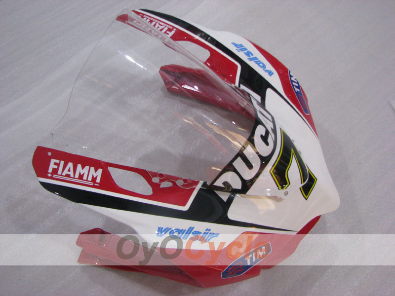 Kit de carénage injecté pour Ducati 1199 de 11-14 - Rouge, Blanc - FIAMM #OYO87903390